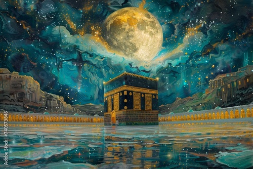 Kaaba water painting photo