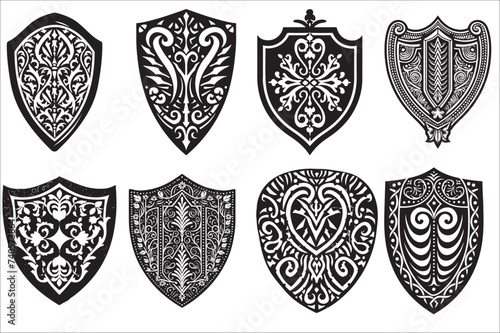 Heraldic shield, Vintage shield silhouette