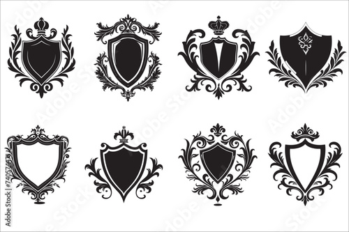 Heraldic shield, Vintage shield silhouette