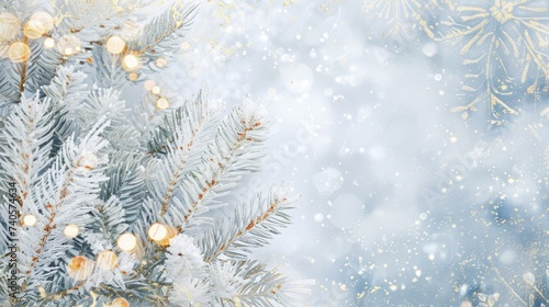 Wallpaper Mural Festive celebrate christmas eve background concept banner of xmas decorate ball and snow flake christmas tree white colour scheme mock up template seasonal design. Design for christmas car Ai generati Torontodigital.ca