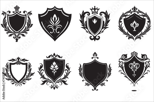 Heraldic shield, Vintage shield silhouette