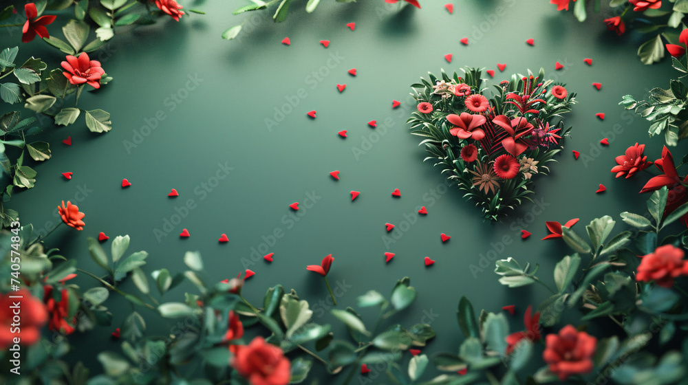 Valentine's Day background with red heart.