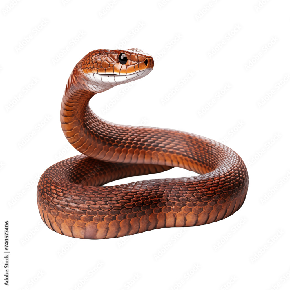 Obraz premium Snake isolated on white and transparent background. Ideal for use in advertising. Generative ai