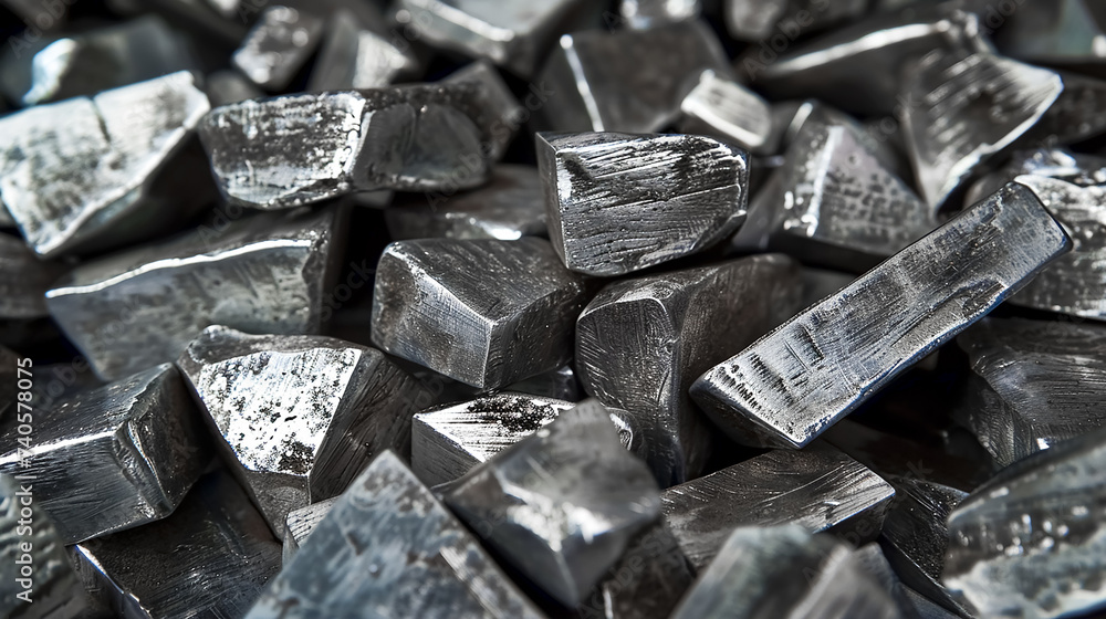 Silver iron pieces background Silver iron pieces background