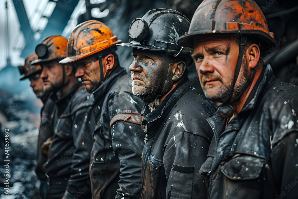 Coal Miners in Detailed Atmospheric Portrait Coal Miners in Detailed Atmospheric Portrait