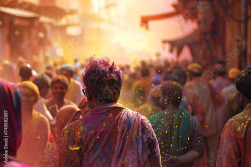 Holi or Festival of Colours: Colors of Celebration. Generative AI