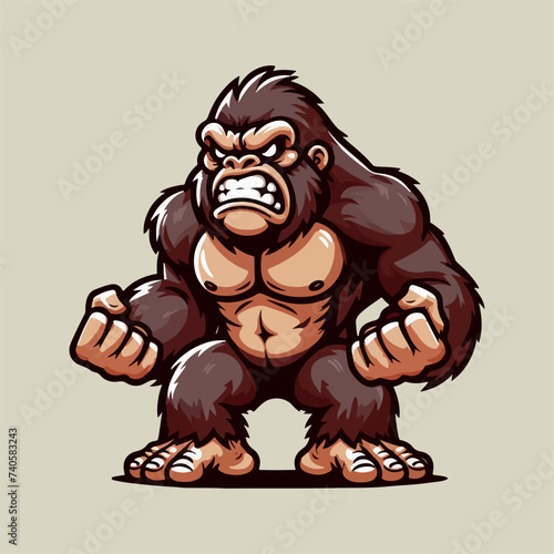 vector hand drawn gorilla illustration