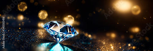 beautiful shiny big diamond. Selective focus.