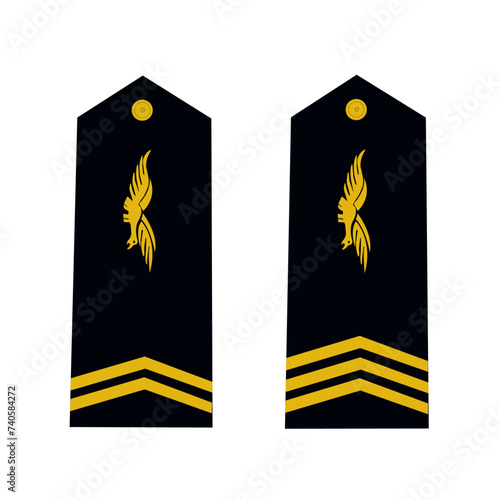 Galon de l'armée de l'air française:  Ensemble grade sous-officier subalterne: sergent, sergent-chef
