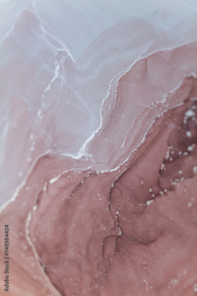 Fototapeta premium Luxurious alcohol ink painting. Liquid marble texture design. Modern abstract marble background.