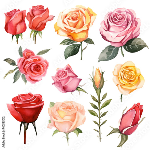 Vintage Floral Rose Bouquet Pattern Seamles Illustration © KP