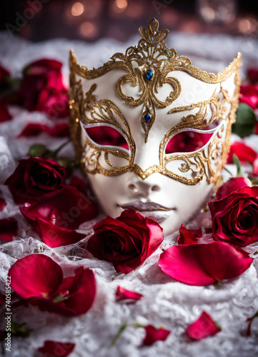 Beautiful mask for masquerade. Selective focus.