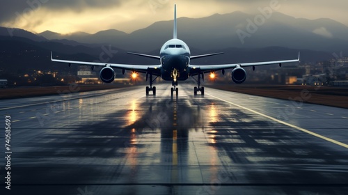 A plane taking off from an airport