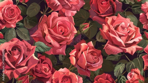 pattern of roses, beautifully interwoven to create a timeless floral design