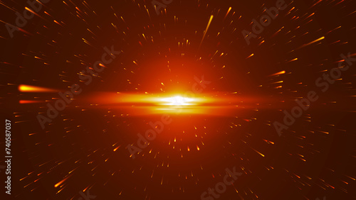Explosion in outer space. Big Bang. Supernova. Birth of the Universe. Starbursts. Flight through the stars.