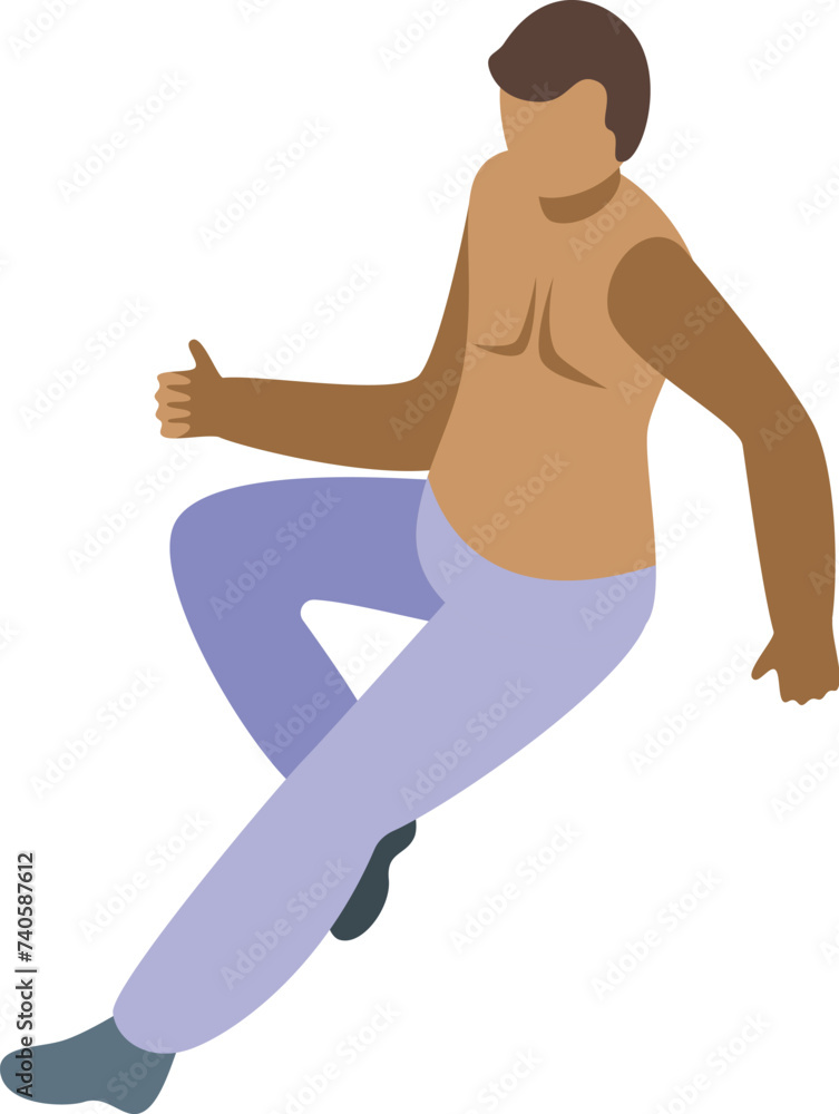 Music capoeira character icon isometric vector. Kick brazilian. Health training Music capoeira character icon isometric vector. Kick brazilian. Health training