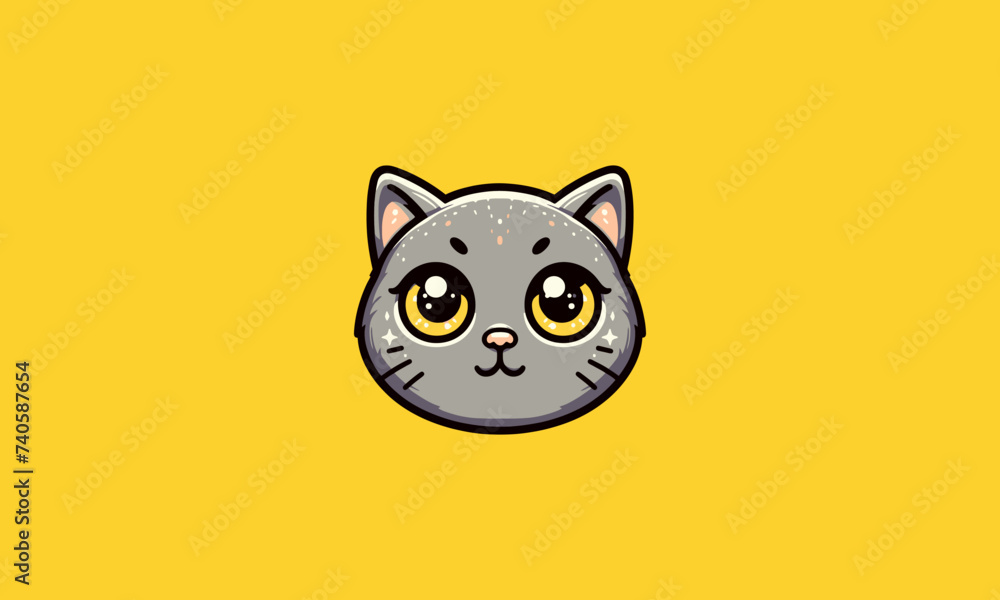 head cat big eye vector illustration mascot design head cat big eye vector illustration mascot design
