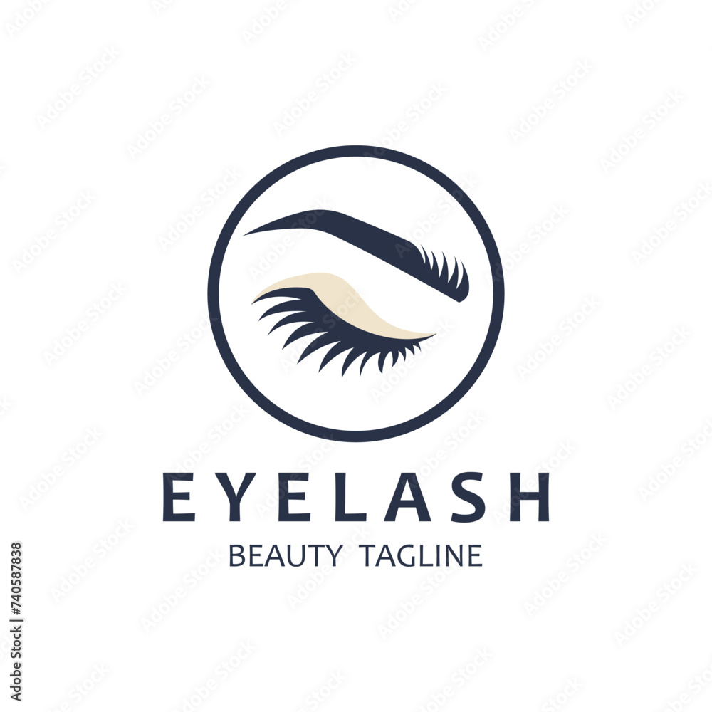 Beautiful and luxurious and modern women's eyelashes and eyebrows logo. Logo for business, beauty salon, makeup, eyelash shop. Beautiful and luxurious and modern women's eyelashes and eyebrows logo. Logo for business, beauty salon, makeup, eyelash shop.