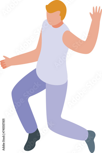 Martial art capoeira icon isometric vector. Sport character. Culture child