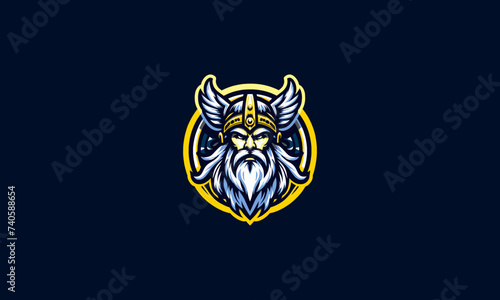 logo design of viking angry vector flat design