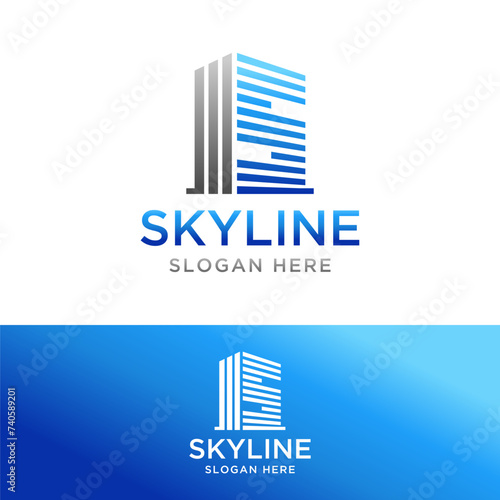 letter s skyline logo design vector illustration
