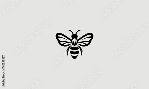 bee vector illustration outline art flat design
