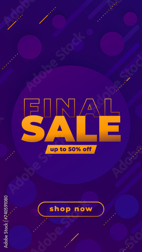 Final sale banner vector design on abstract background