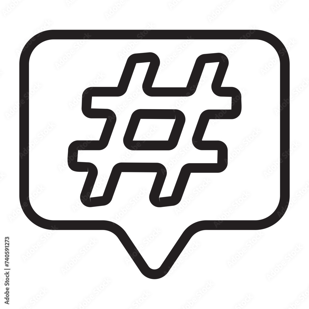 Obraz premium hashtag line icon