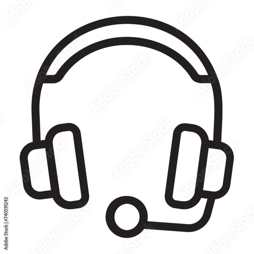 headset line icon