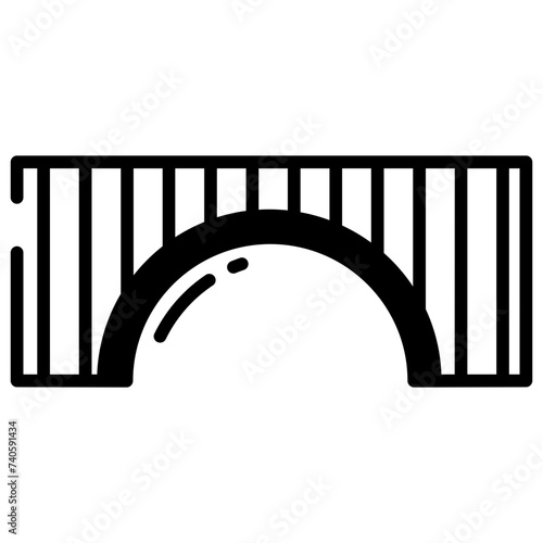Bloukrans Brigde glyph and line vector illustration
