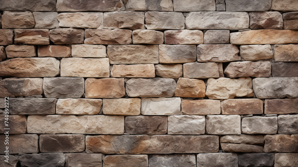 Obraz premium Medieval Stone Wall with Textured Surface