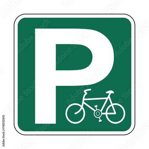 bicycle parking sign. printable vector illustration.
