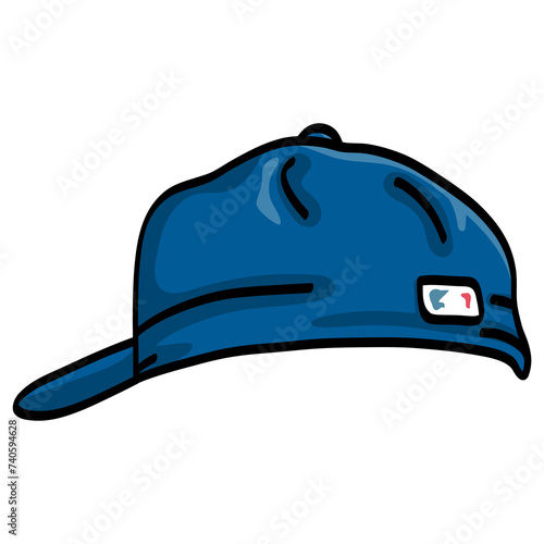 Blue Baseball Cap Hat Illustration photo