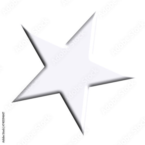 white 5-point 3d star