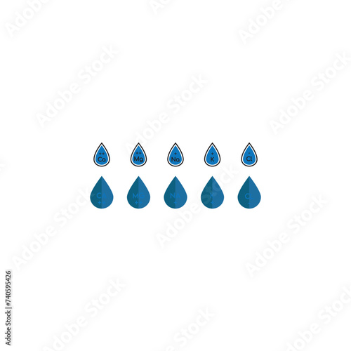 Set of 10 blue electrolyte icon elements - Calcium, Potassium, Chlorine, Magnesium, Sodium - to use in product, web design, advertisement and more.