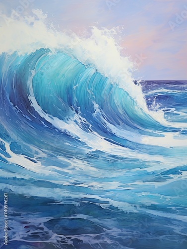 Deep Ocean Impressions: Abstract Landscape Wave Paintings