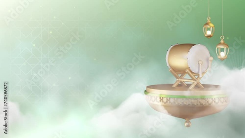 Ramadan Background with Bedug Drum