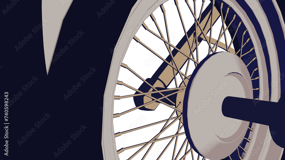 Motorcycle old school chopper machine 3d illustration render PNG