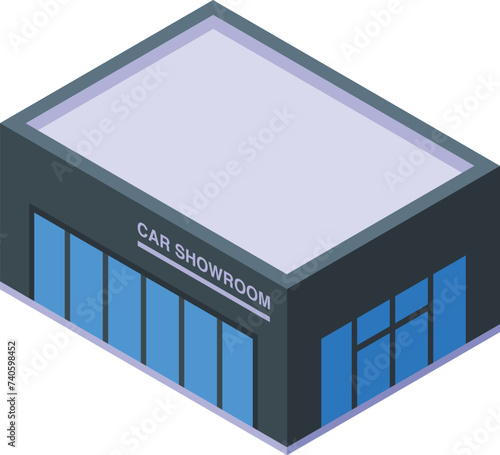 Car showroom dealer icon isometric vector. Auto shop. Garage vehicle