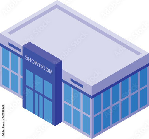 Mirror showroom icon isometric vector. Auto garage. Stand sale service