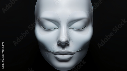 White mask skin care concept.