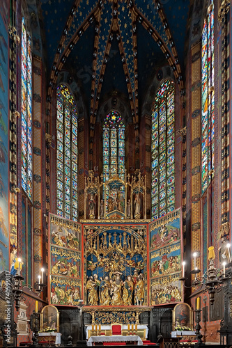 15th century altarpiece at St. Mary’s Basilica in Krakow, Poland