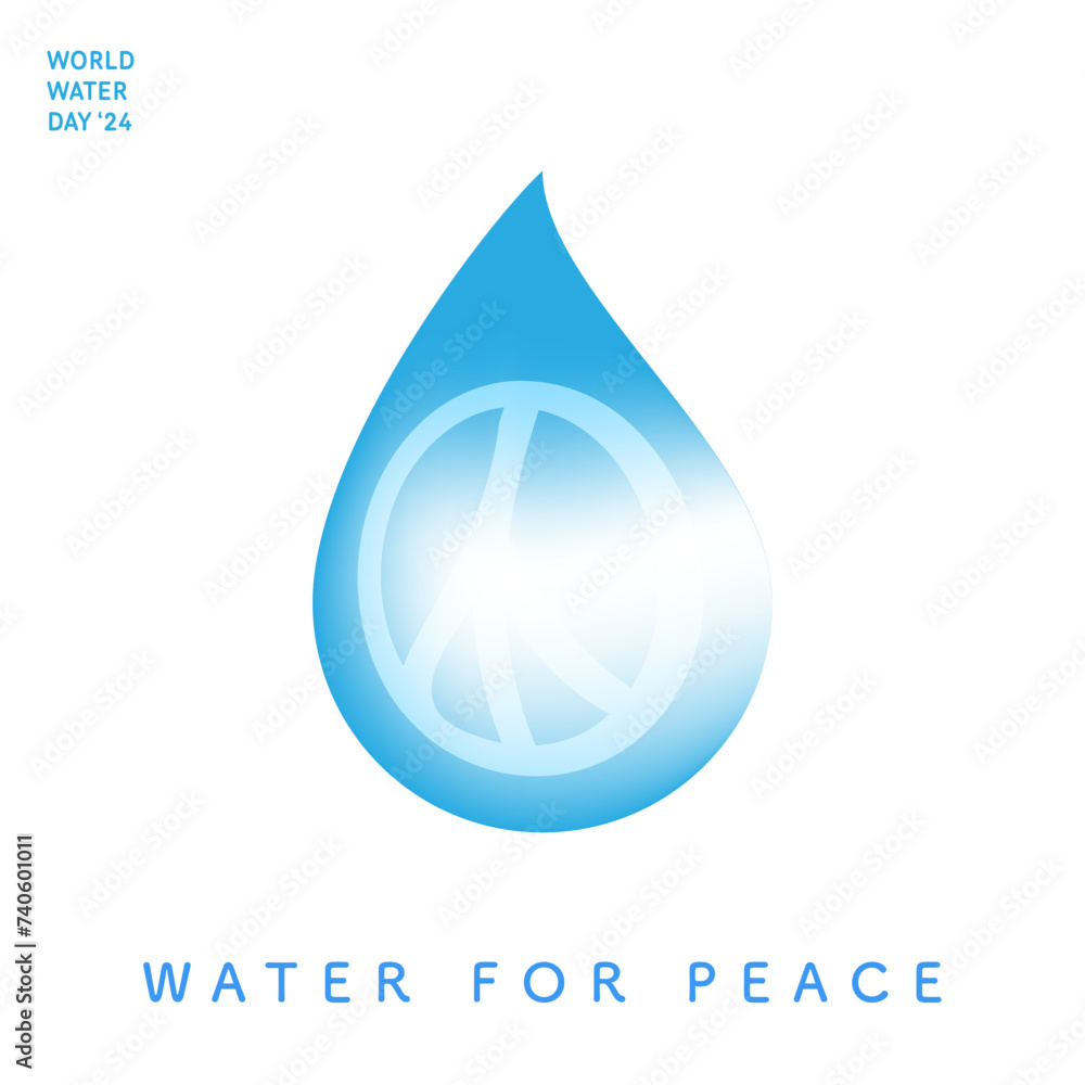 Design for world water day with water for peace theme Design for world water day with water for peace theme