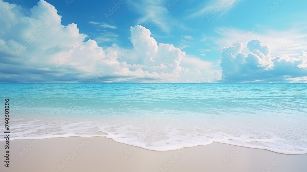Paradise Unveiled: Pristine White Sands Caressed by Turquoise Waves - Generative AI