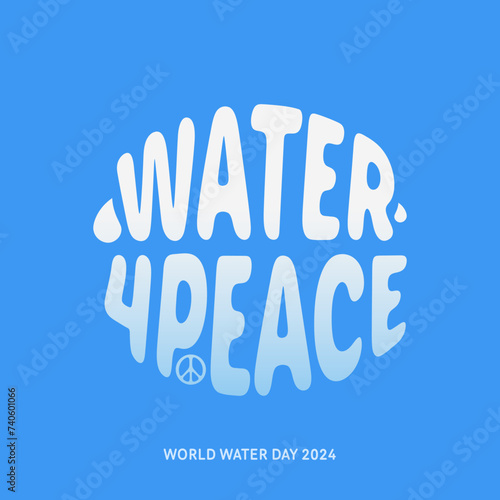Design for world water day with water for peace theme