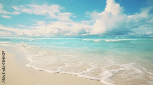 Paradise Unveiled: Pristine White Sands Caressed by Turquoise Waves - Generative AI © Gelpi