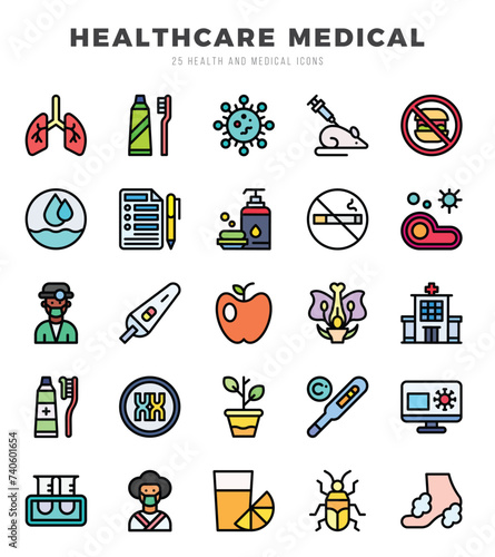 HEALTHCARE MEDICAL icons set for website and mobile site and apps.