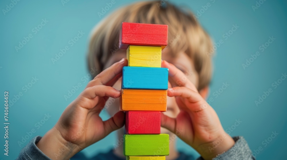 © Nouman Ashraf - Kids toys Child building tower of toy blocks © Nouman Ashraf - Kids toys Child building tower of toy blocks