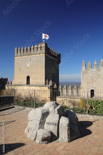 Walls and towers of Almodovar Del Rio castle, Spain photo