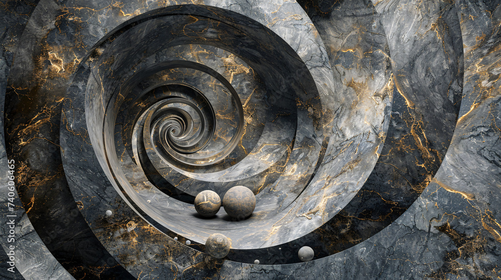 3D rendering of a wave on a marble surface 3D rendering of a wave on a marble surface